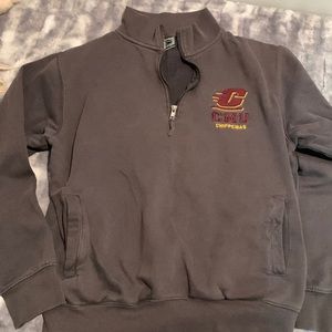Gray Central Michigan University Chippewas Quarter Zip | Size S